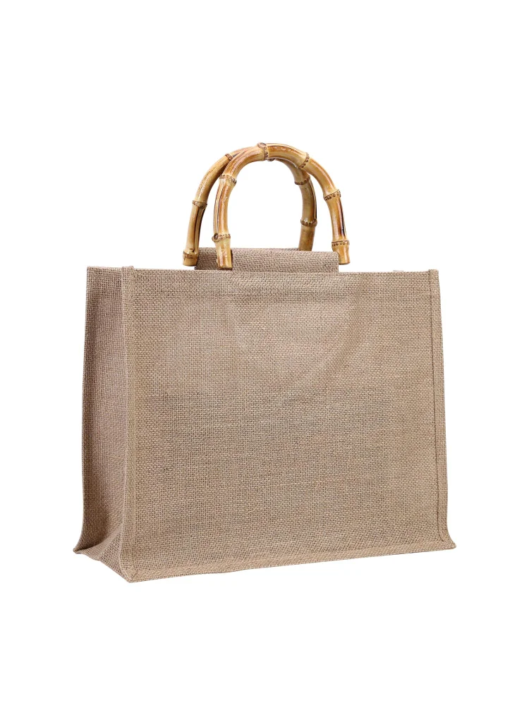 Eco Friendly Totes Linen Reusable Handbag Shopping Grocery Bag (39X31X15cm)