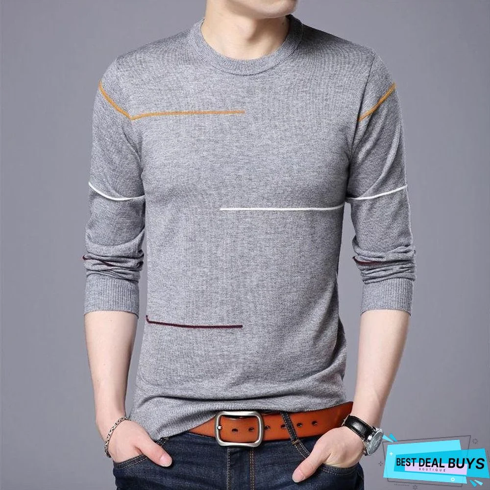 Wool Sweater Men Brand Clothing Slim Warm Sweaters O-Neck Pullover