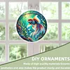 (18.5cm)DIY Acrylic Jigsaw Puzzle Window Hanging with Hanging Chain DIY Stained Glass Decoration Round Window Puzzle Decor for DIY Craft Project (Goldfish)