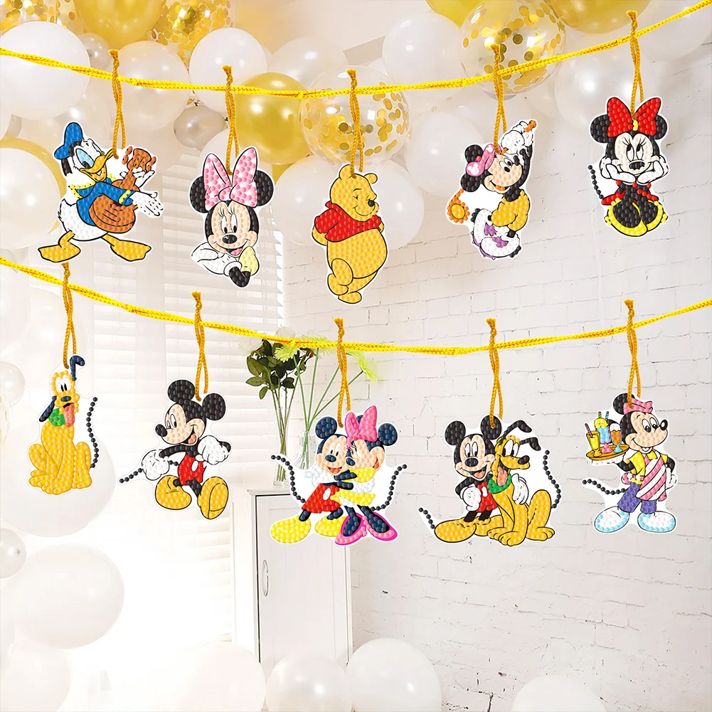 10pcs Disney Crystal Rhinestone Pendants Special Shaped Home Garden Decoration