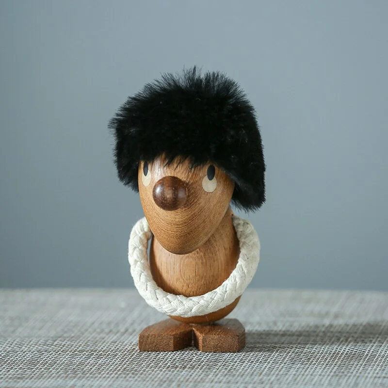 Decoration Crafts Nordic style Danish wood play two small hairy ornaments optimists and pessimists puppet birthday gifts in room