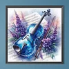 (40*40cm)Violin Flowers - Full Round Drill Diamond Painting