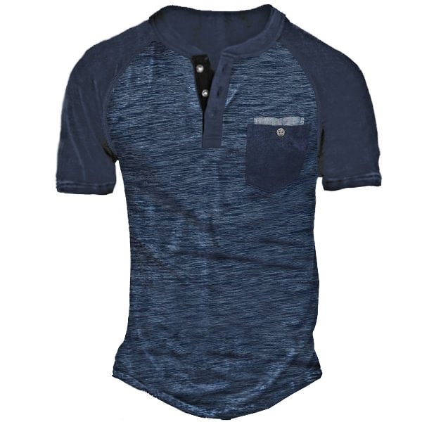 Men's Short Sleeve Henley T-Shirt-Compassnice®