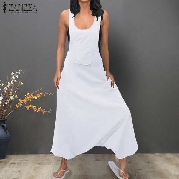 Women Sleeveless Baggy Long Vest Jumpsuits Playsuits Romper Pants Plus Size