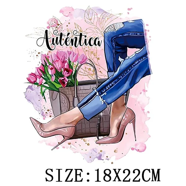 Beautiful Legs Thermal Stickers On T-shirt DIY Washable Iron On Transfers For Clothing Funny Design Patches On Clothes Appliqued