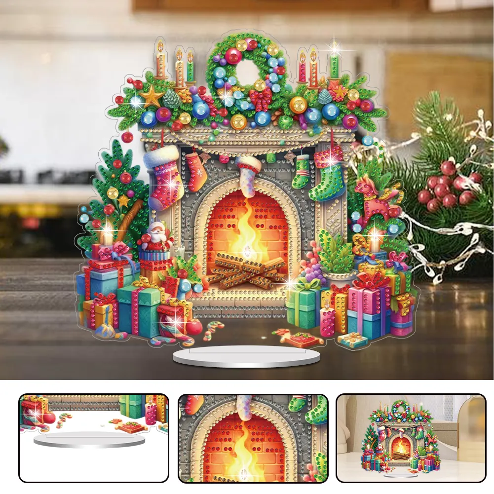 DIY Christmas Gift Mailbox Acrylic Special Shaped Diamond Painting Desktop Decorations