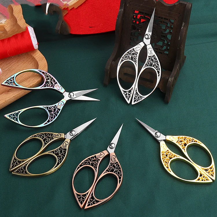 Vintage European Style Scissors Stainless Steel Butterfly Shape Sewing  Scissors