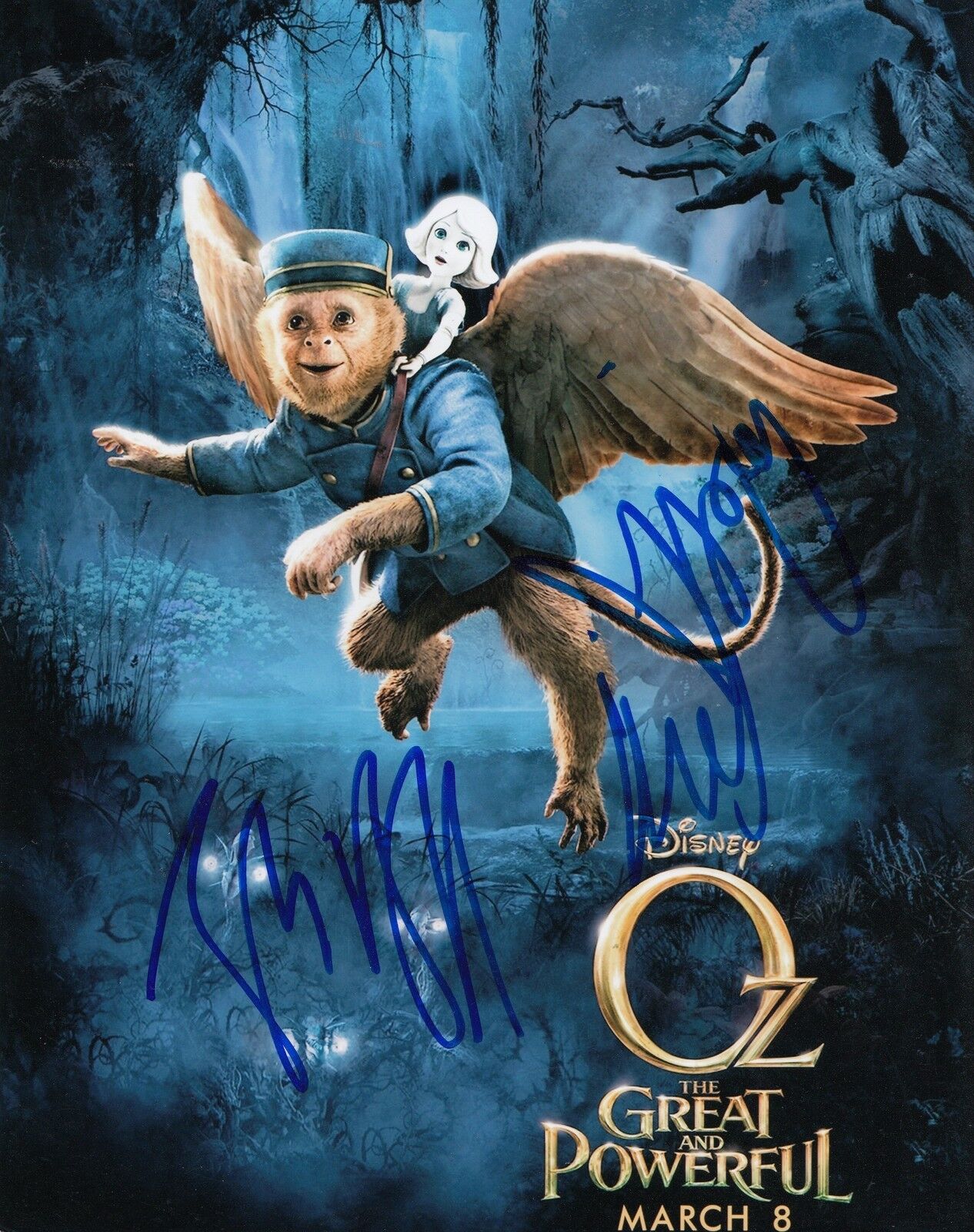 ZACH BRAFF & JOEY KING signed (OZ THE GREAT and POWERFUL) 8X10 Photo Poster painting W/COA