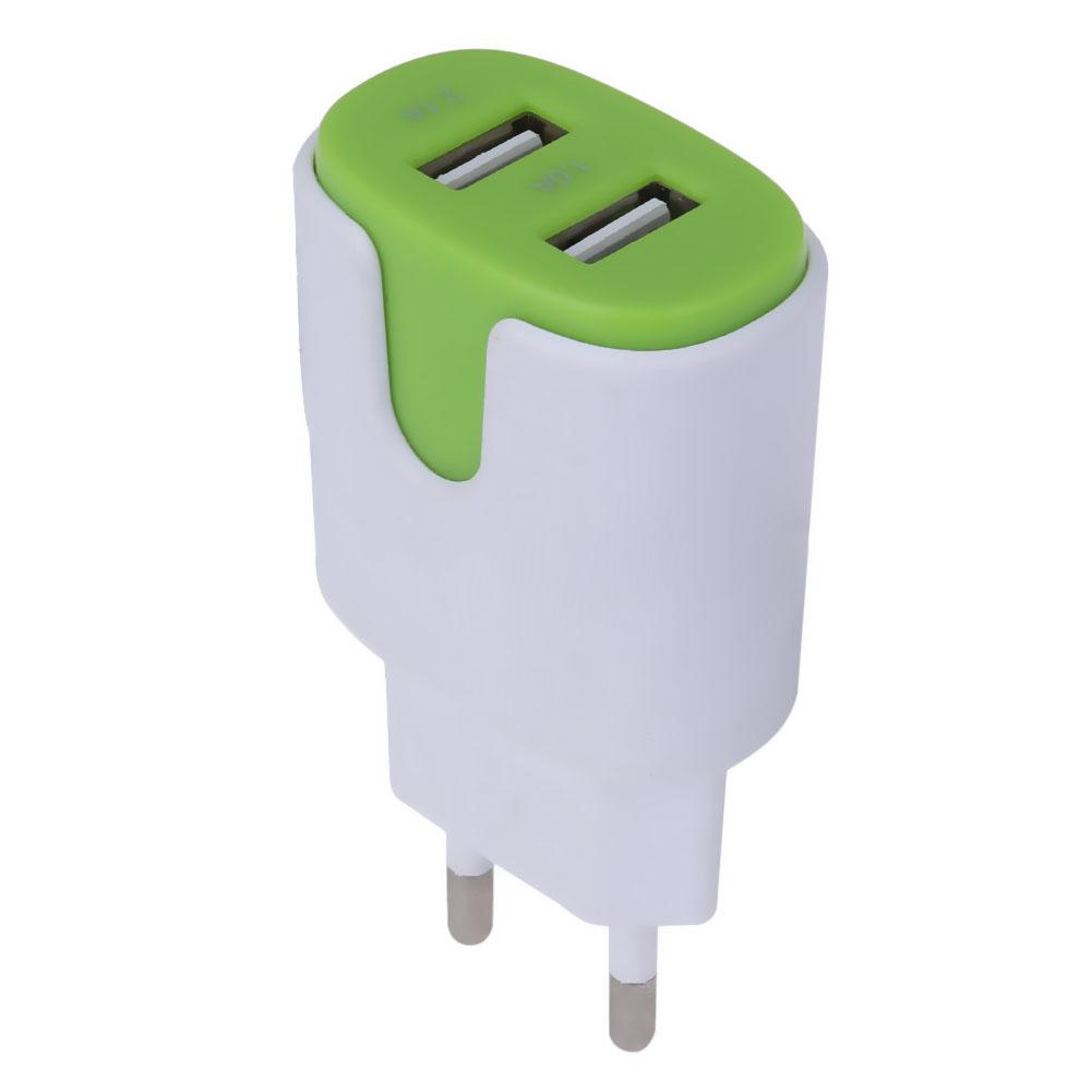 

2 Ports USB Charging Head 5V 2.1A Charger Adapter For Smart Phone, 绿, 501 Original