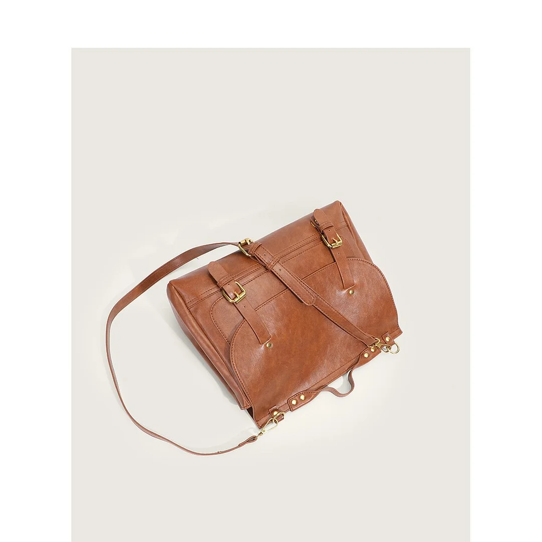 Small Literary Vintage Women's Shoulder Crossbody Messenger Bag High-grade Oily Wax Leather Cambridge Backpack