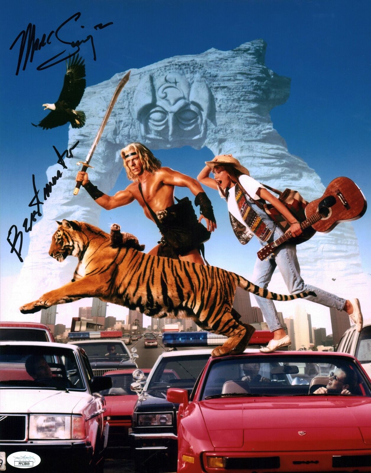 Marc Singer Dar The Beastmaster 11x14 Photo Poster painting Poster Signed Autograph JSA COA Auto