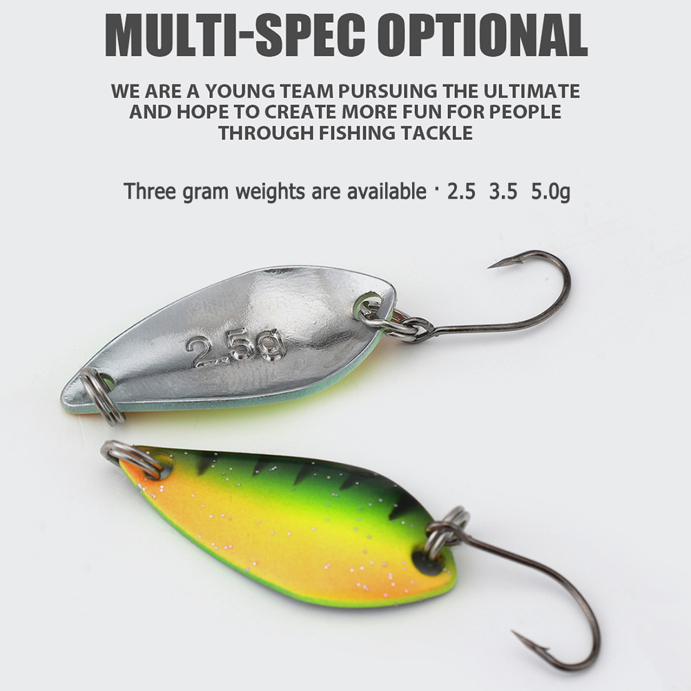 

10pcs Metal Spoon Fishing Lures Artificial Sequins Baits for Bass Blackfish, 2.5g, 501 Original