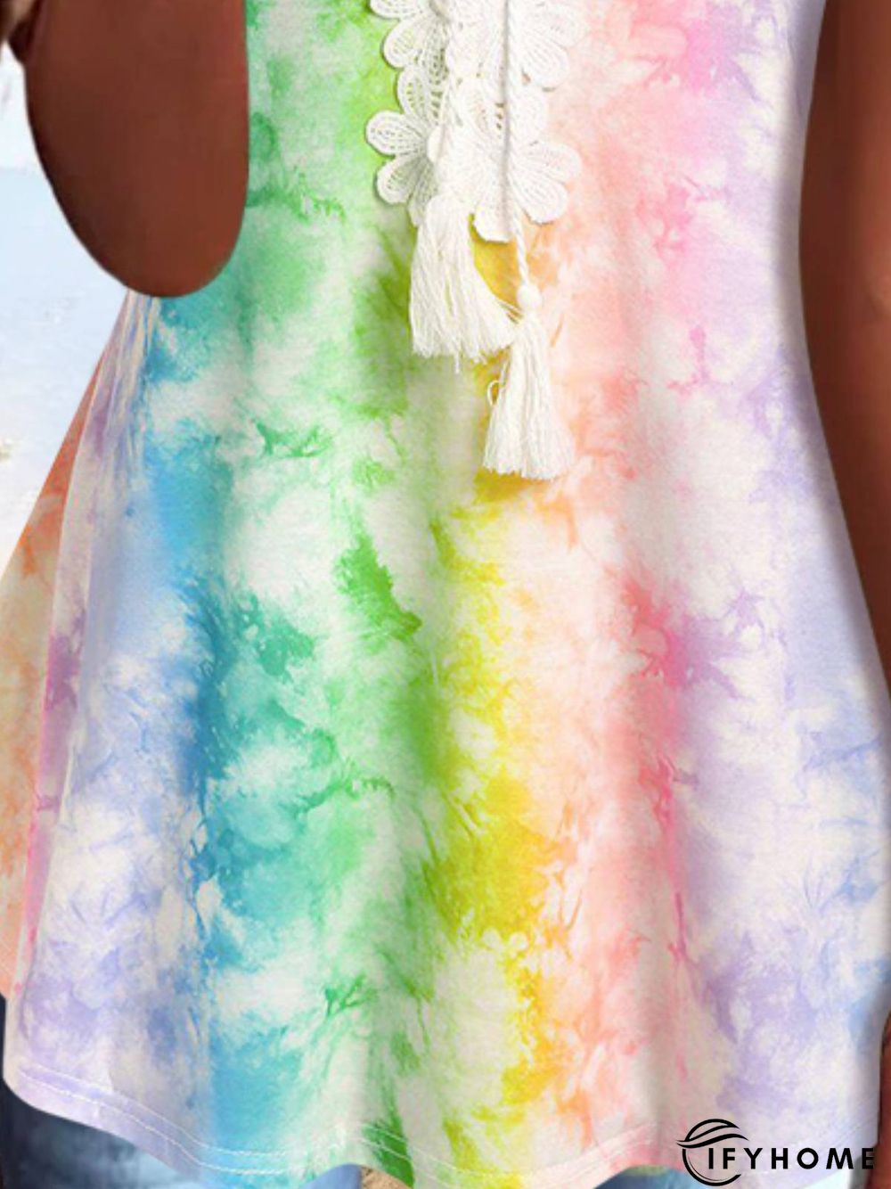 Tie Dye Casual V Neck Tunic T-Shirt | IFYHOME