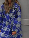 Stylish Loose Lapel Collar Long Sleeve Buttoned Long Woolen Outerwear