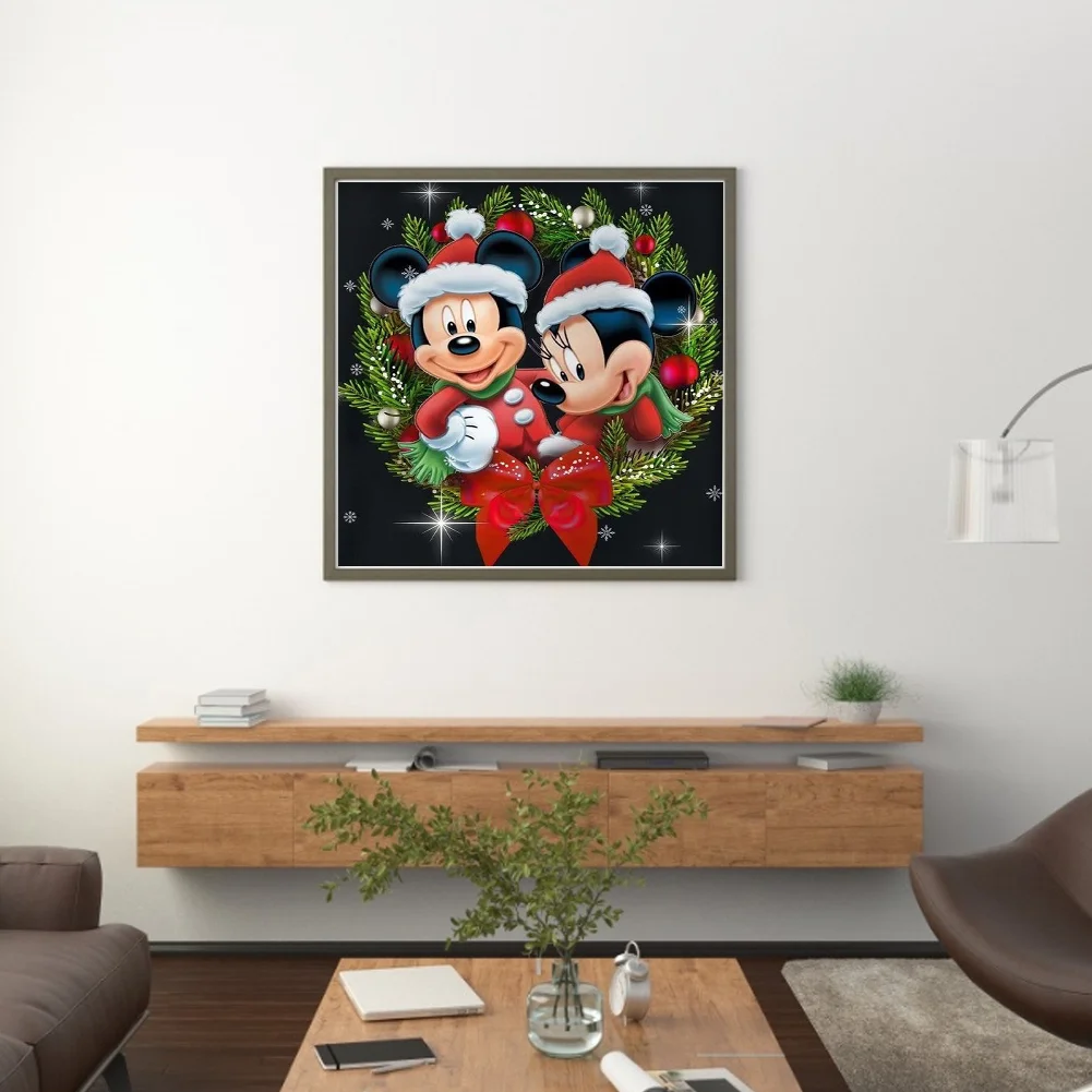 11CT Full Stamped Cross Stitch - Mickey Minnie(Canvas|40*40CM)