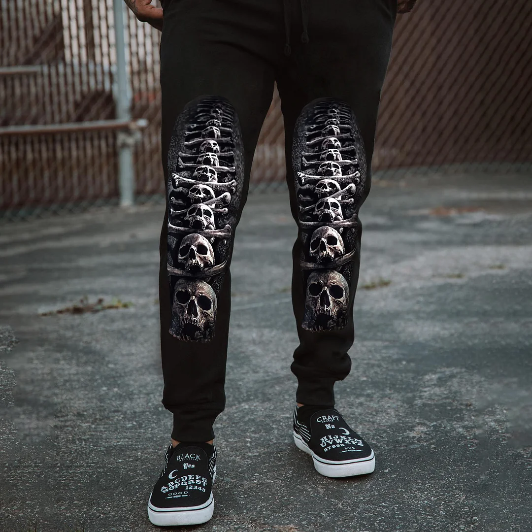 Skull Print Men's Sweatpants