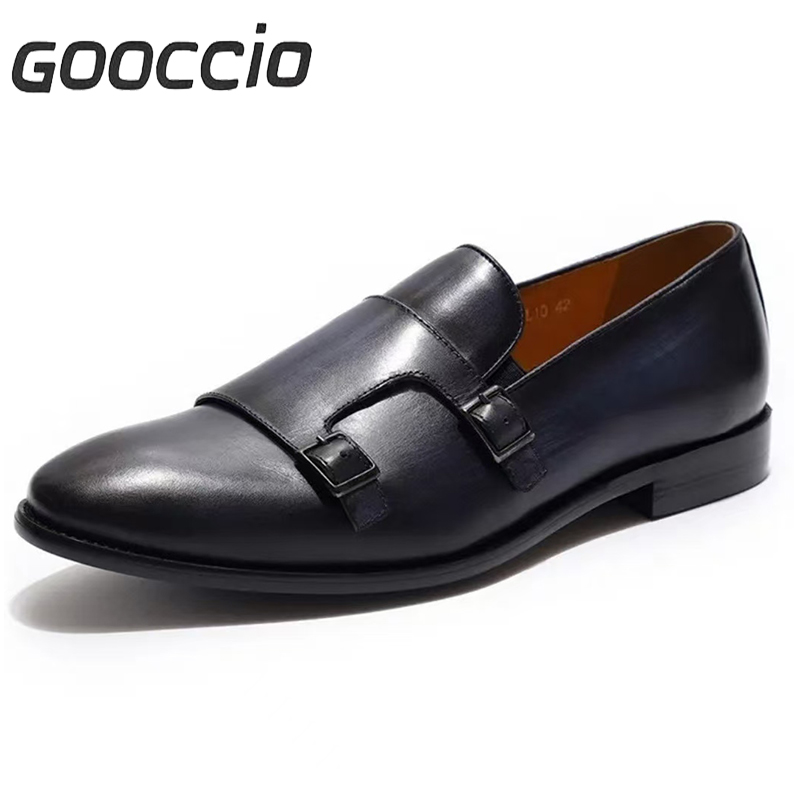 FS183 Cowhide Dress Shoes/Monk Shoes For Men GOOCCIO   