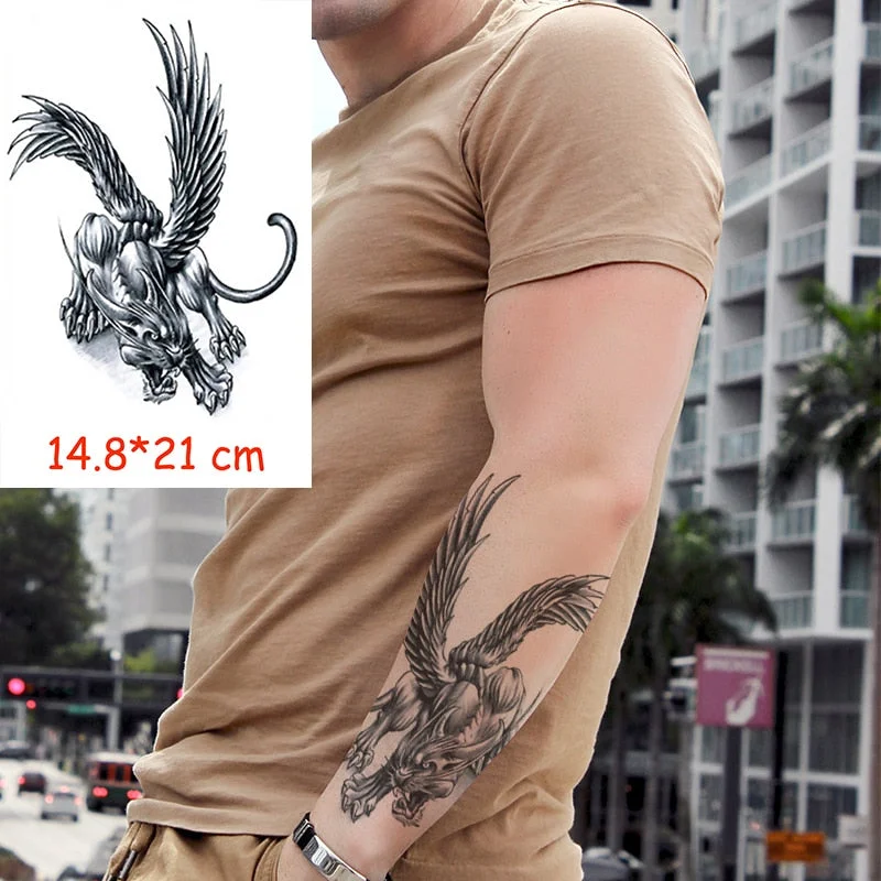 Waterproof Temporary Tattoo Sticker Pirate Ship Skull Flag Tatoo Water Transfer Fake Tatoo Flash Tatto Woman Man Kid 14.8*21 Cm