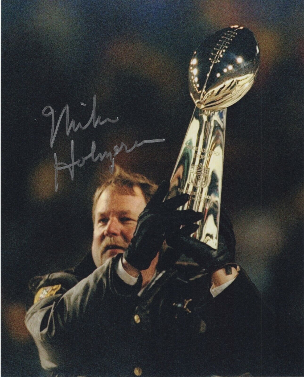 MIKE HOLMGREN SIGNED AUTOGRAPH 8X10 Photo Poster painting GREEN BAY PACKERS SUPERBOWL XXXI #2