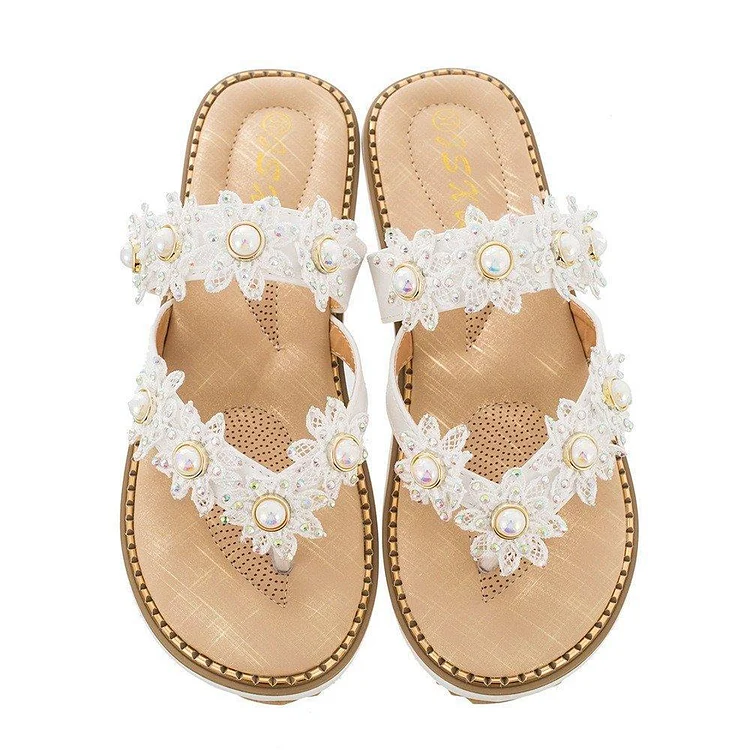 Women's Bohemian Sparkle Bling Flip Flops | 168DEAL