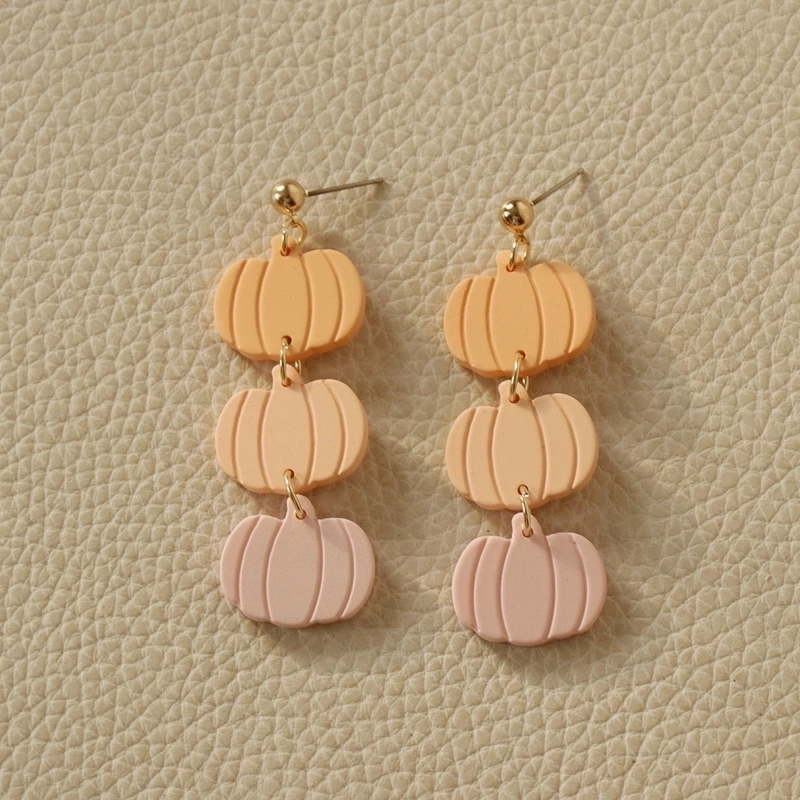 Fashion Pumpkin Bat Arylic Halloween Women’s Earrings
