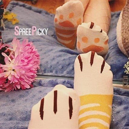 Gift Product - Grey/Yellow Kawaii Neko Cat Socks SP167141