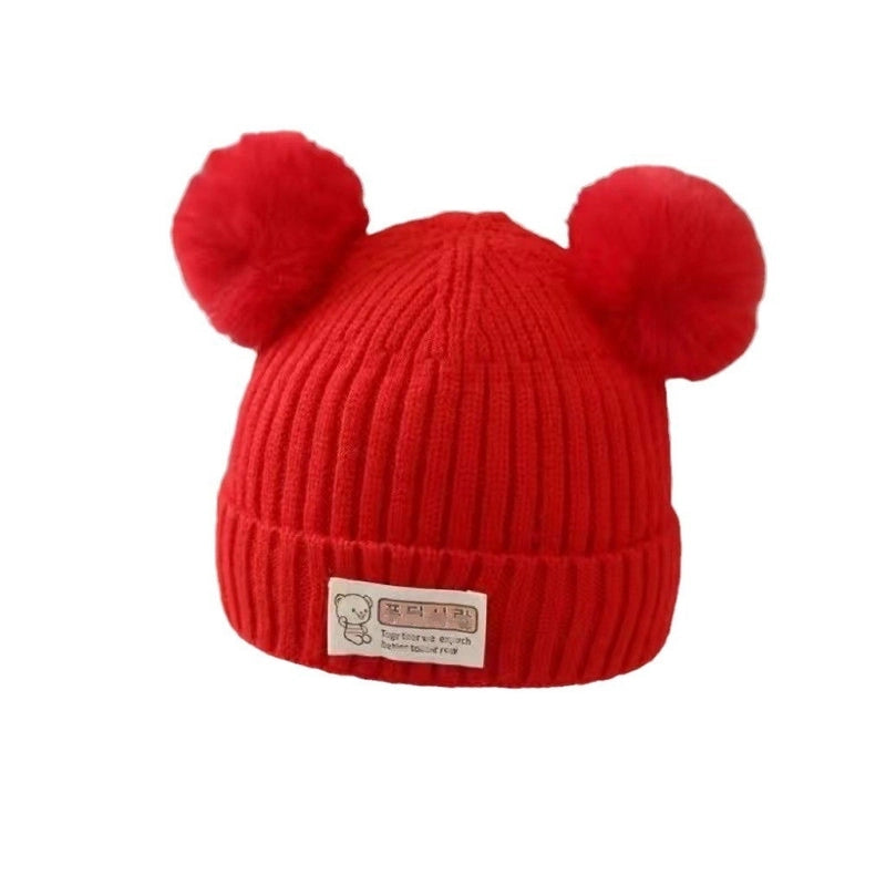 Baby Hat Autumn And Winter Boys And Girls Baby Knitted Wool Hat Cute Super Cute Baby Big Eyes Pullover Cap Trendy