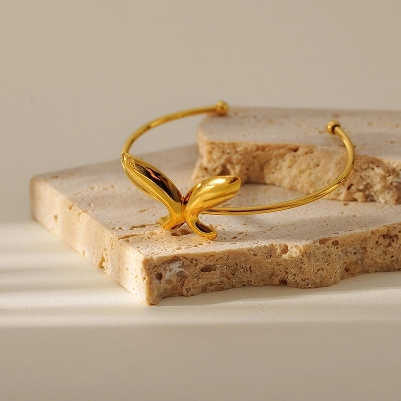 Elegant Luxurious Minimalist Butterfly 304 Stainless Steel Bangle In Bulk