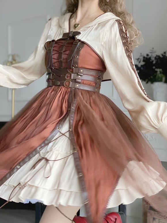 Steampunk Lolita Accessories Coffee Brown Miscellaneous Lolita Sleeve Novameme
