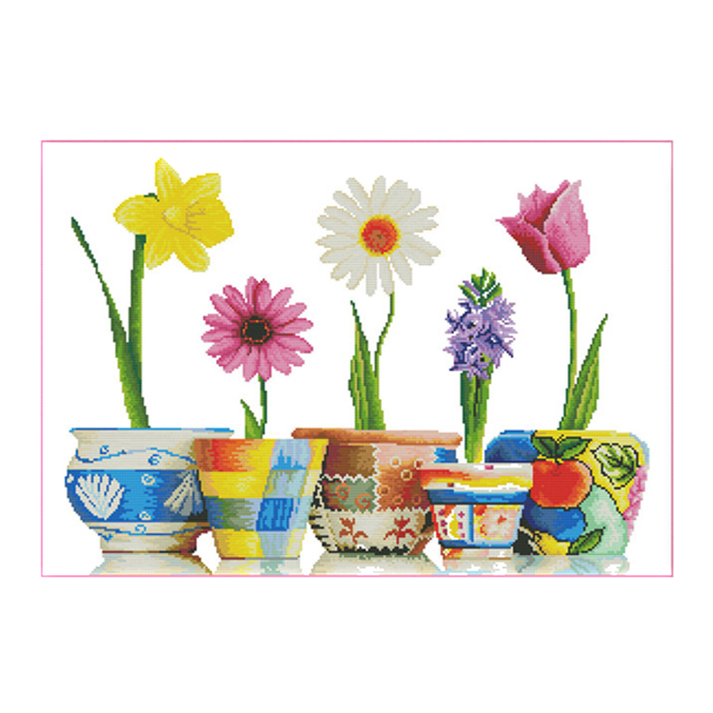 

Flower - 11CT Stamped Cross Stitch - 79*59CM (Big Size), 501 Original