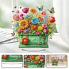 (US Only)Acrylic Special Shape Flower Pot Diamond Painting Desktop Ornaments for Office