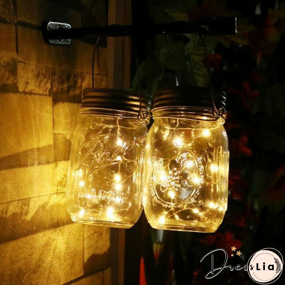5/10/15 Pack Solar Powered Lid Lights 200cm 20 LEDs Mason Jar Solar Lights with Hangers , Indoor or Outdoor Usage for Wedding Christmas Holiday Party Decor (Jars Not Included)