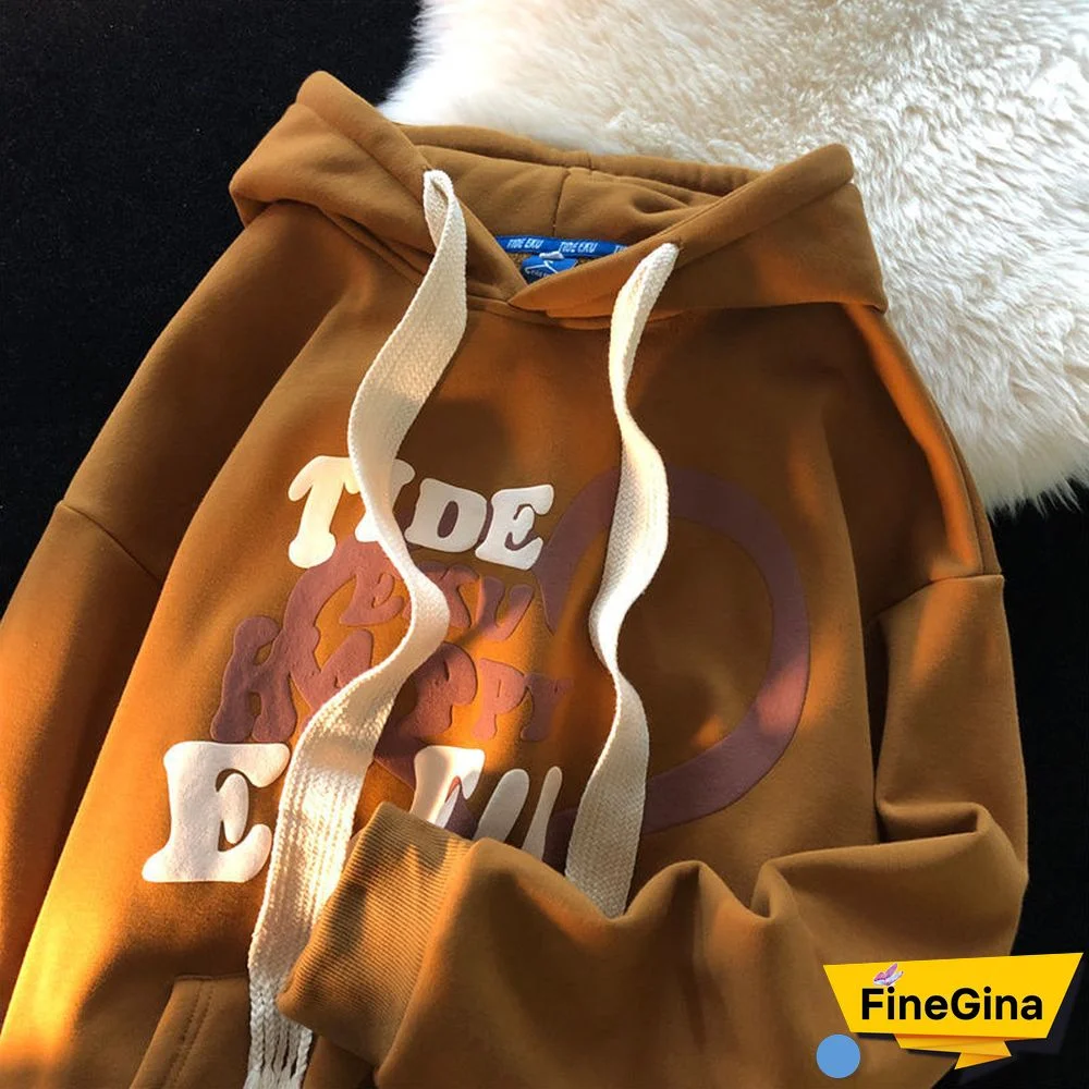 American Retro Trendy Loose Fleece Sweatshirt