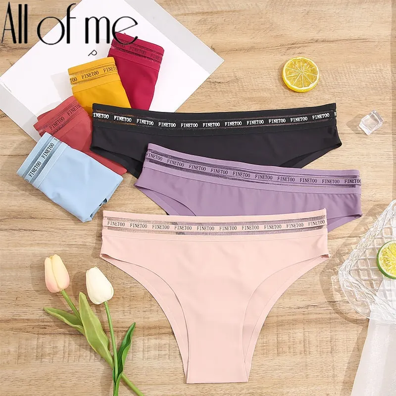 M-XL Seamless Women Panties Sexy Underwear Low-Waist Soft Intimates Lingerie Solid Color Pantys Finetoo Design Female Lingerie