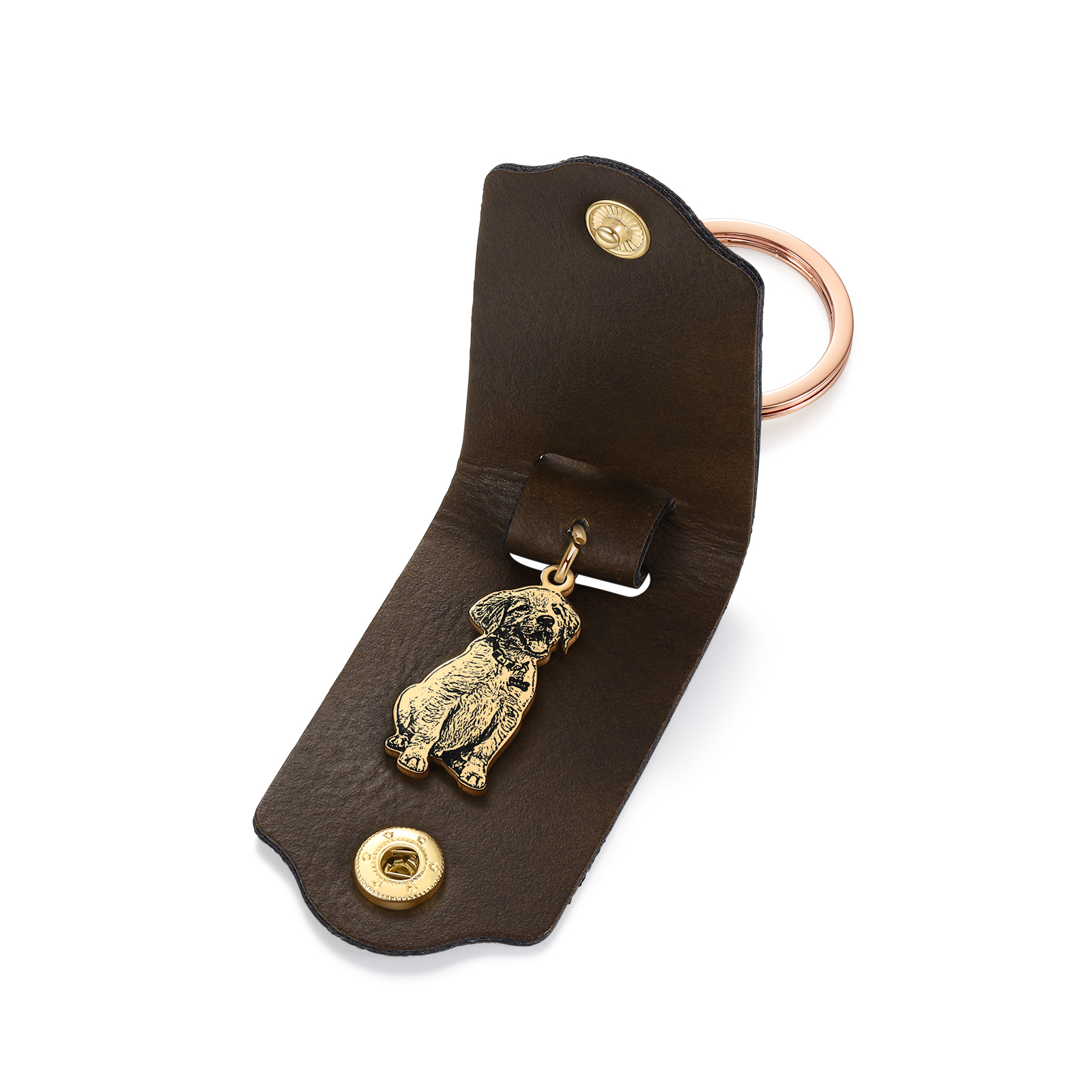 Personalised Photo & Name Pet Keychain Custom Leather Dog Cat Keychain Gifts for Him/Her-Jessemade AU