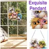Pendentif acrylique cinq oiseaux aux grands yeux-bricolage