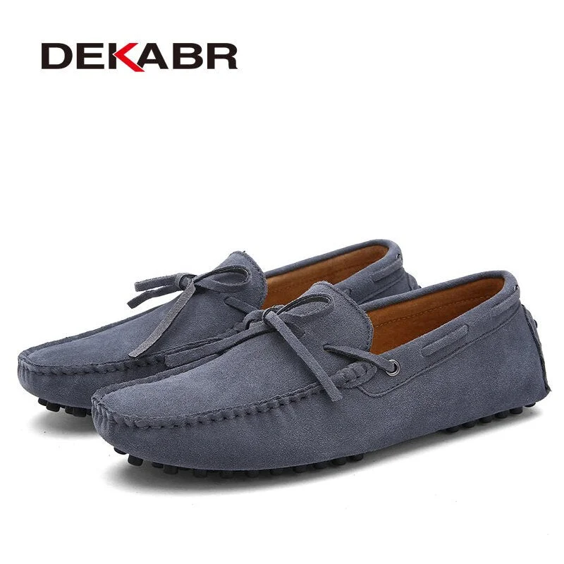 DEKABR Brand Big Size Cow Suede Leather Men Flats 2021 New Men Casual Shoes High Quality Men Loafers Moccasin Driving Shoes
