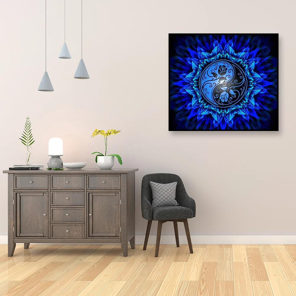 Full Round Diamond Painting 30*30cm - Mandala Flower Tai Chi Diagram