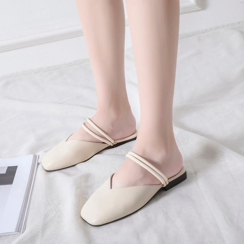 The spring of 2021 designer shoes woman slides outdoor platform  square ladies mules zapatos de mujer