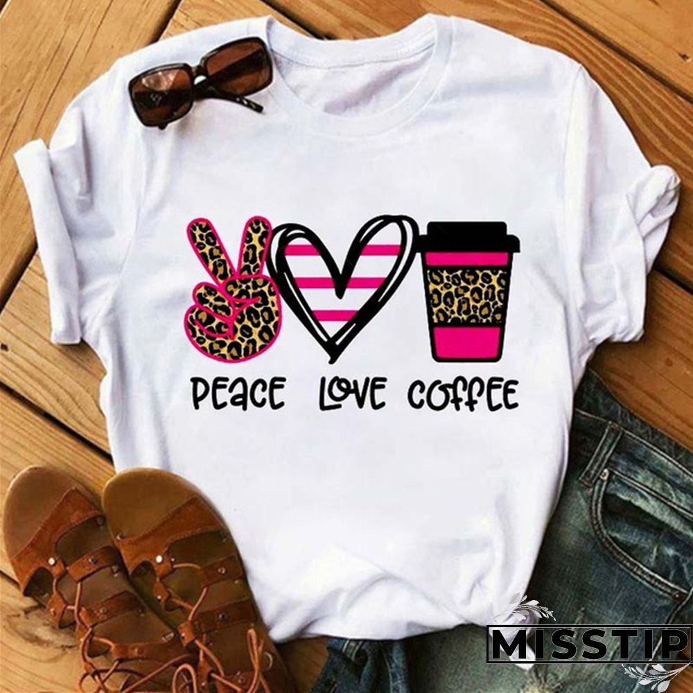 Brown Fashion Casual Print Basic O Neck T-Shirts