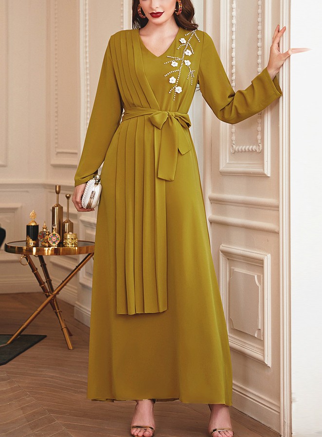 Women's Floral Patterned Diamond Embossed Elegant Dress | Oxredo Shop Ramadan Sale