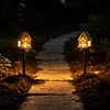 LED Solar Fairy-Tale Mushroom Cottage Garden Light Auto On/Off Resin Mushrooms Ground Decor Lights Weather-Proof Solar-Powered Resin Mushrooms Statue Lamp for Yard Patio Pathway Lawn Flower Bed