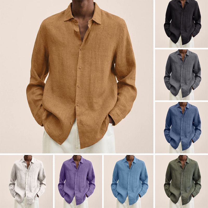 Letclo™ Men's Linen Regular-Fit Shirt letclo Letclo
