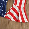 Baby Girl Independence Day Sleeve Solid Romper Striped Sets