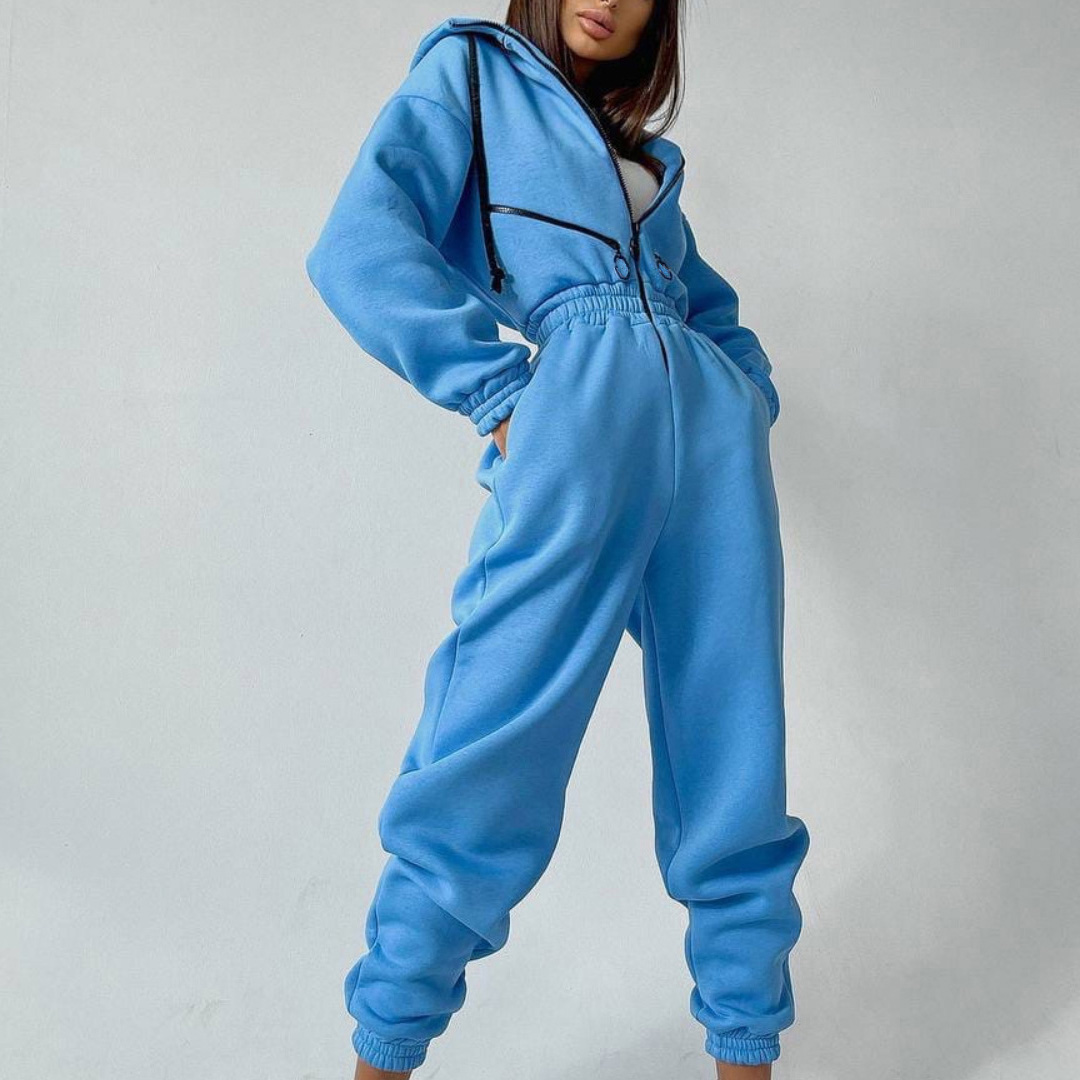 Women's Athletic Hooded Jumpsuit