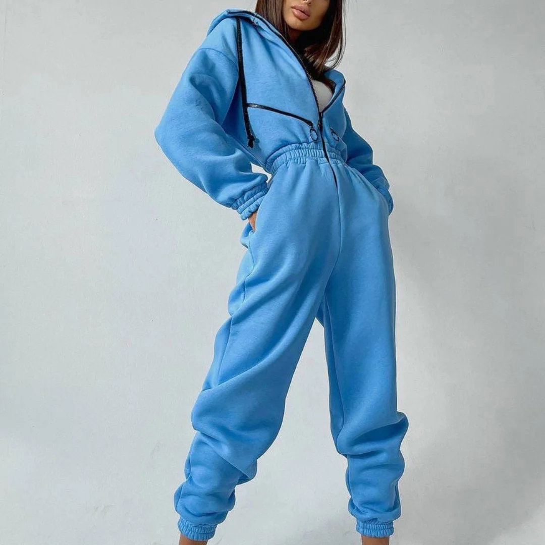 Women's Athletic Hooded Jumpsuit