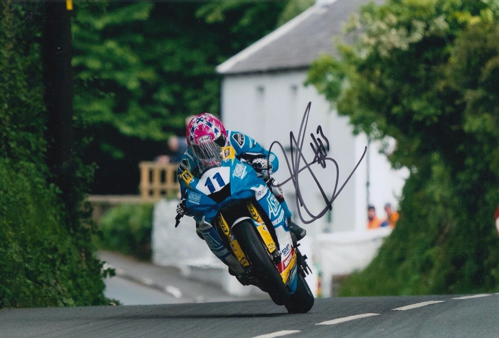 LEE JOHNSTON HAND SIGNED 12X8 Photo Poster painting ISLE OF MAN TT AUTOGRAPH 1