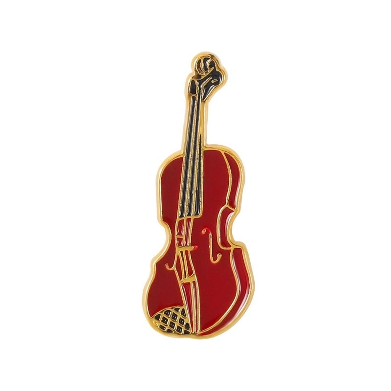 Cute Pin Guitar Cello Letter Alloy Stoving Varnish Unisex Brooches