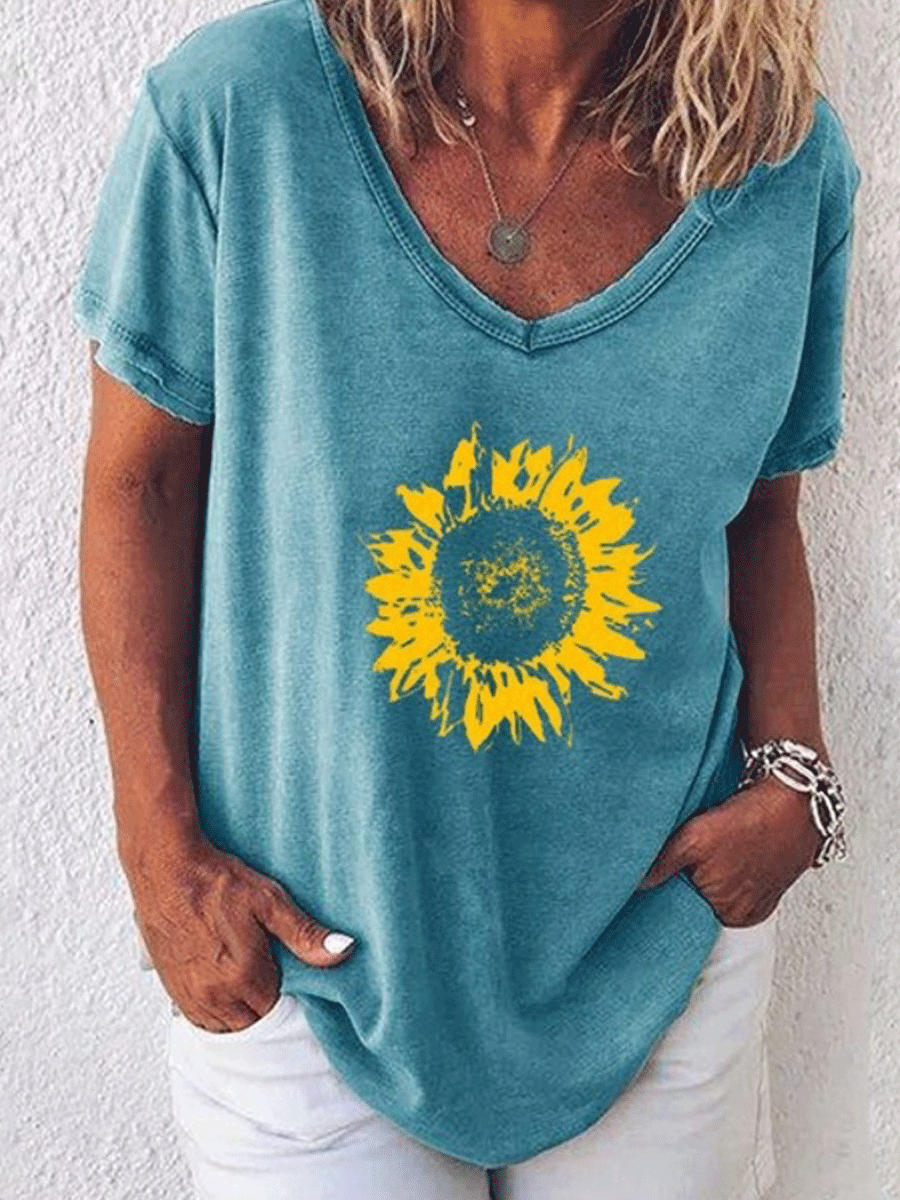 Sunflower print T-shirt