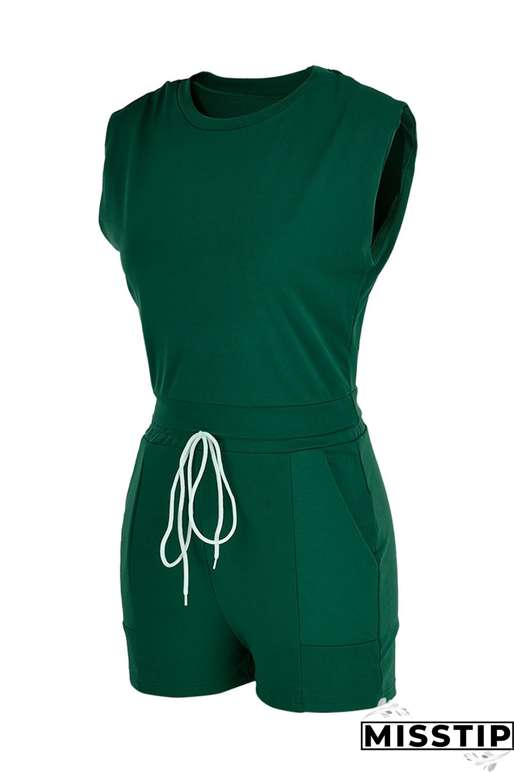 Blue Fashion Casual Solid Basic O Neck Short Sleeve Two Pieces